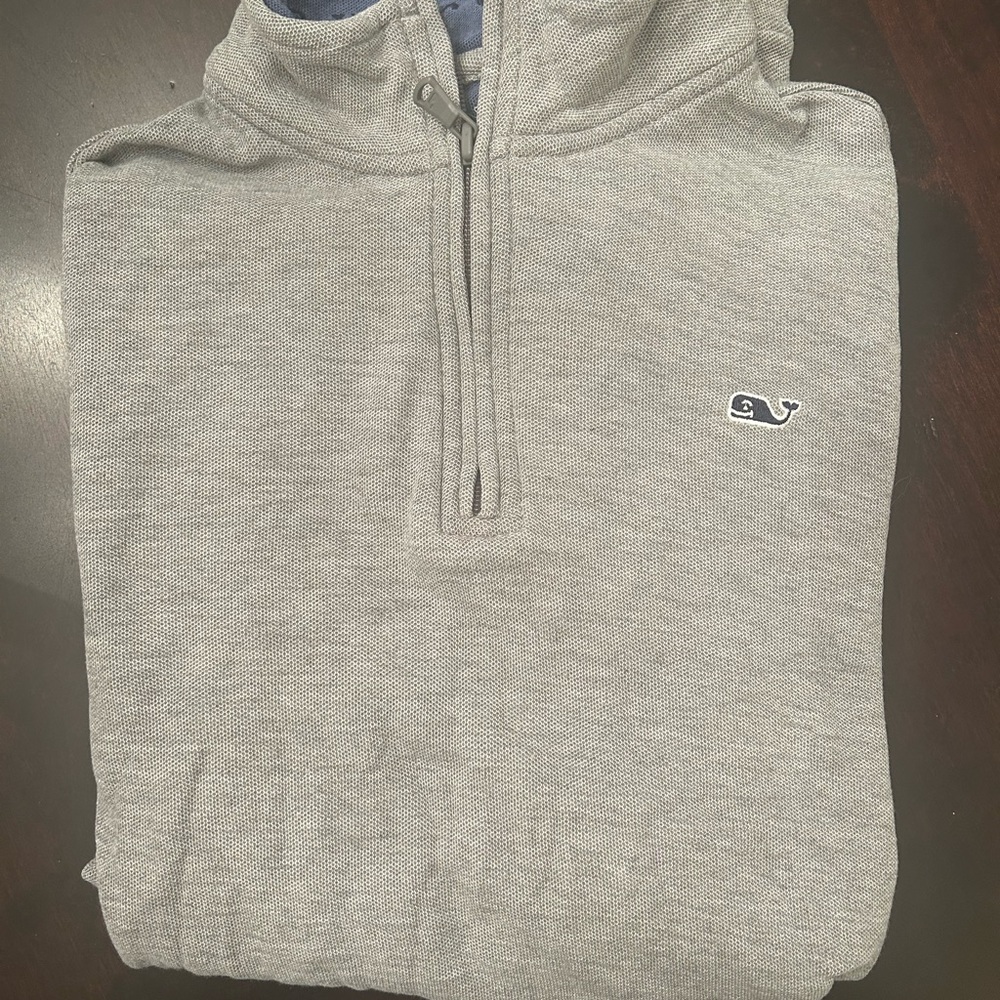 Vineyard Vines Gray quarter Zip-Up Sweater YL 16